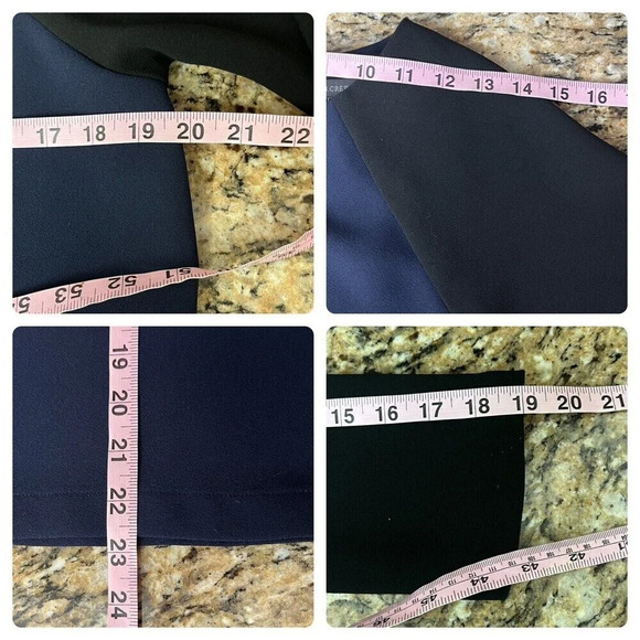 J crew womens crepe baseball blouse 3/4 Crepe sleeve size 2 Navy Black 03954 - Picture 6 of 10